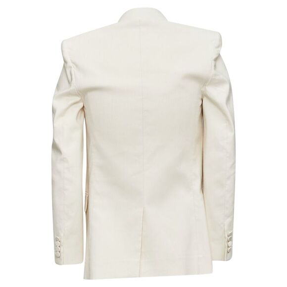 SAINT LAURENT 2023 cream multi silk blend satin lapel tuxedo blazer IT44 XS